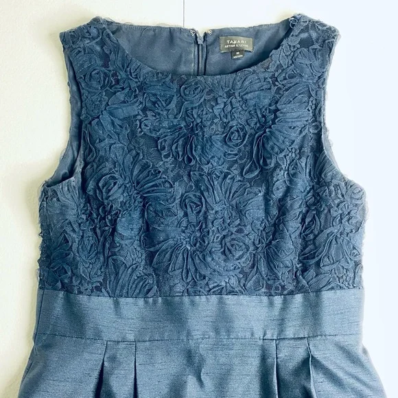 Tahari Scoop Neck Embroidered Sheath Dress - Picture 4 of 8